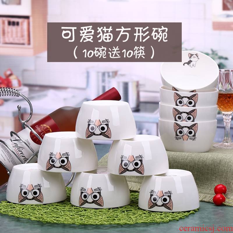 The creator specials bowl suit jingdezhen ceramic bowl bowl ipads porcelain bowl chopsticks sets of household of Chinese style tableware gift