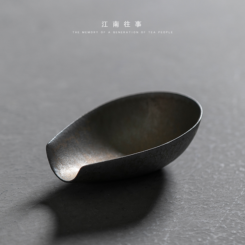 Jiangnan tea tea accessories fine gold lotus past rhyme ceramic kung fu tea tea, tea spoon teaspoon of tea tool