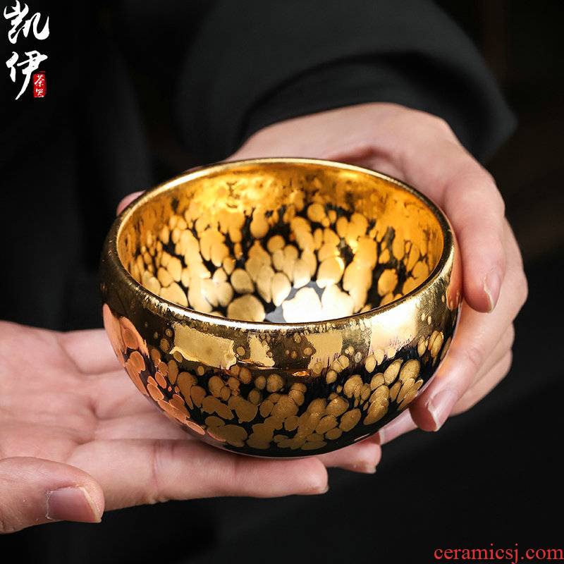 24 k jinzhan building light sample tea cup all hand cups temmoku up ceramic cup of kung fu tea cups large master CPU