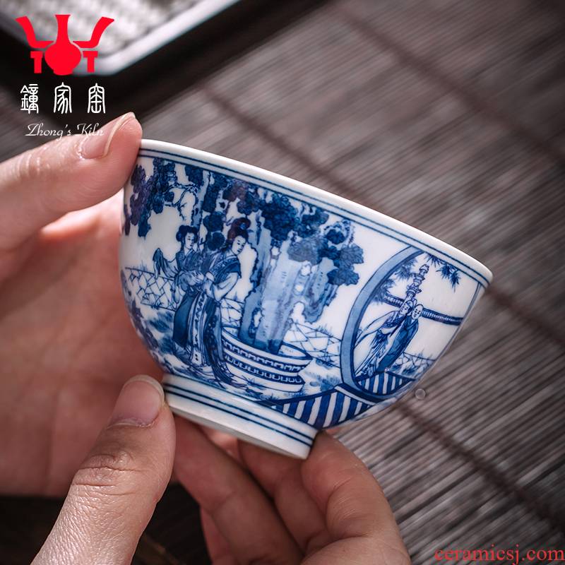Clock home trade, one cup of jingdezhen ceramic tea cup, master cup single CPU hand - made porcelain firewood west chamber cup