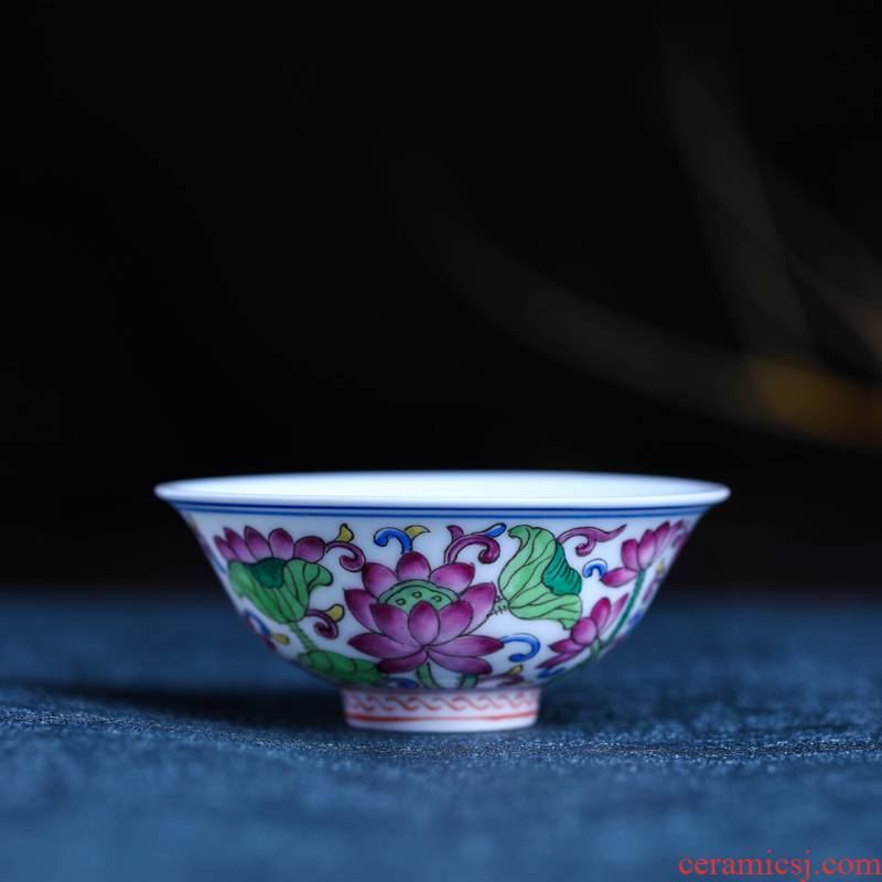Offered home - cooked jingdezhen porcelain tea cups in hand colored enamel sample tea cup of tea, checking out ceramic bowl tea light