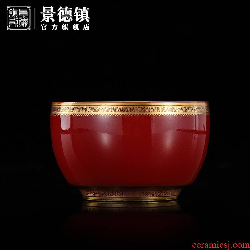 Jingdezhen flagship store hand - made ji red paint a great cup