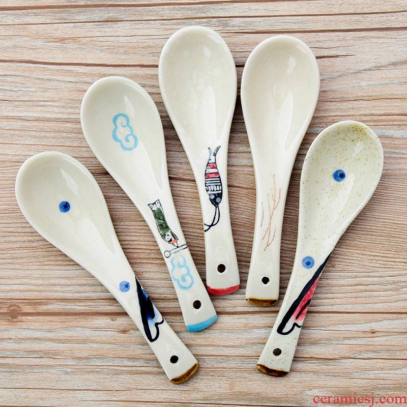 Creative ceramic small lovely restaurant spoon, spoon to ultimately responds soup spoon, spoon, move the small spoon, Japanese household tableware