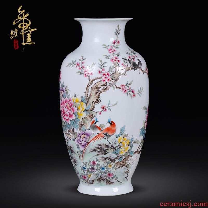 The Master of jingdezhen ceramic hand - made pastel furnishing articles of high - grade porcelain decoration art antique vase, wealth and longevity
