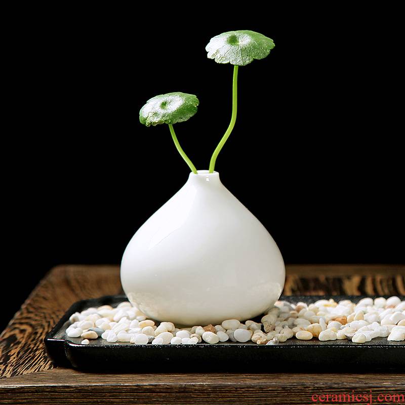 Jun ware dehua white porcelain mini floret bottle move pure white ceramic small and pure and fresh flower implement creative flower arranging flowers