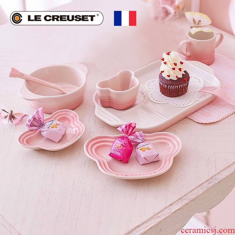 France cool color LE CREUSET stoneware children cutlery set creative girl express it in baby pink blossoms