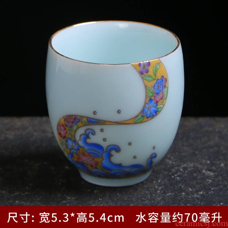 Celadon tasted silver gilding ceramic cups perfectly playable cup home of kung fu tea set sample tea cup single CPU use master cup by hand