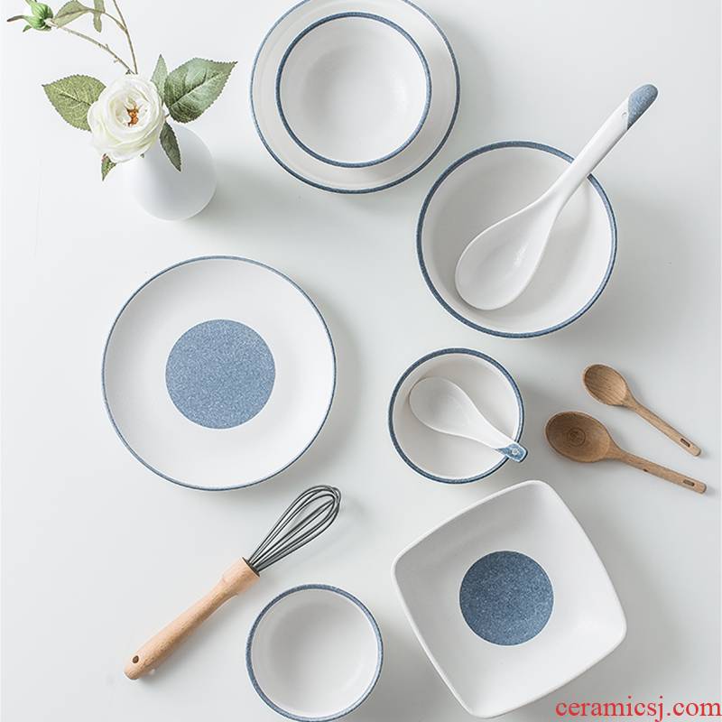 INS home plate porcelain Japanese tableware portfolio dishes ceramic flat straw hat baking dish consists of northern Europe