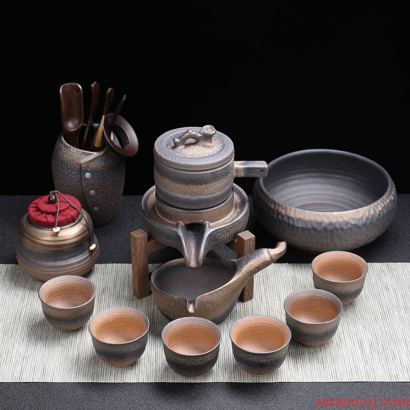 Coarse ceramic tea set lazy person suit household contracted and I tea automatically restores ancient ways ideas prevent hot kung fu tea kettle