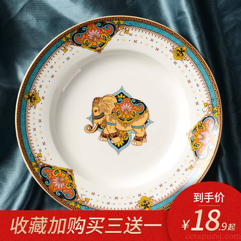 Exotic new creative household European steak dinner plate plate plate ceramic western - style food tableware full move