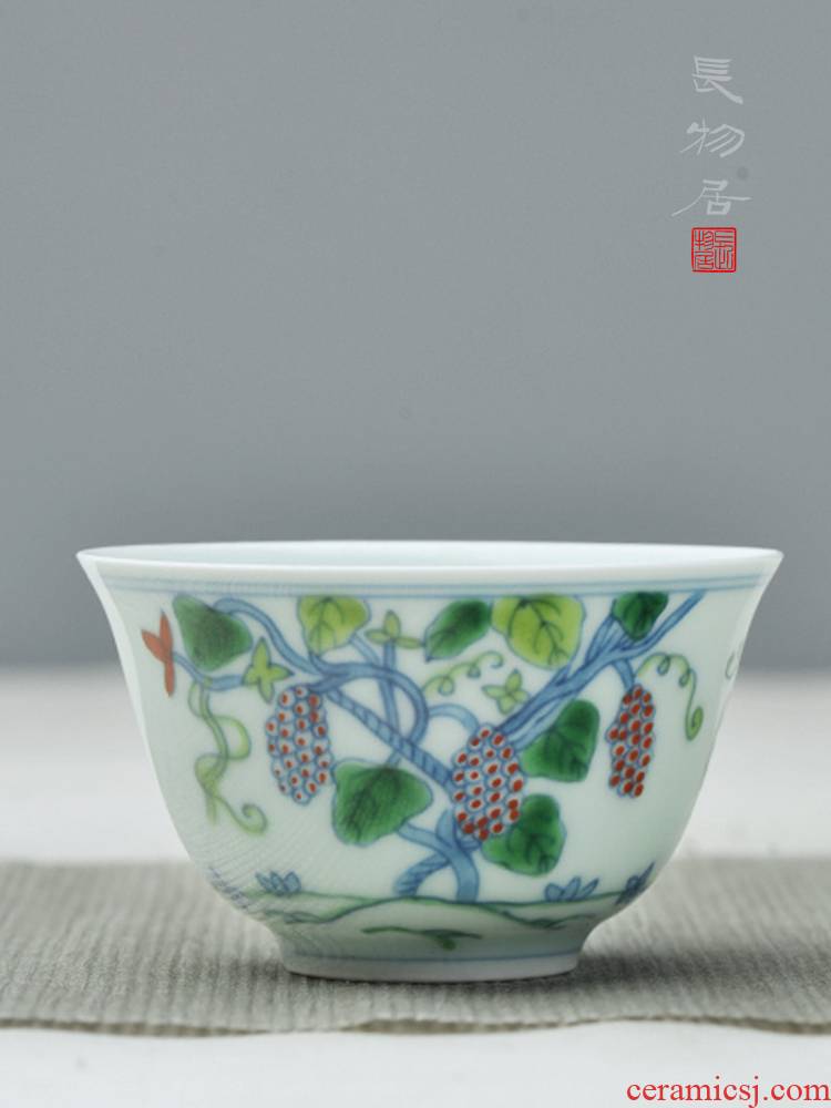 Offered home - cooked chenghua in hand - made color bucket small glass sample tea cup kung fu tea cups of jingdezhen ceramic tea set by hand