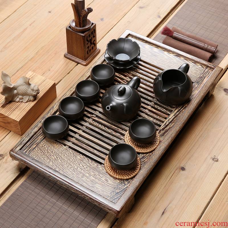 A friend is A complete set of purple sand tea sets tea tray wenge wood tea tray tea sets tea cup draw out the teapot