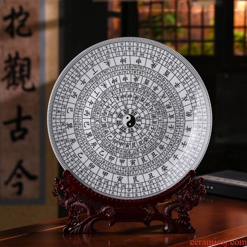 Jingdezhen ceramic taiji eight diagrams household decorate dish by dish hang dish the sitting room porch decoration furnishing articles
