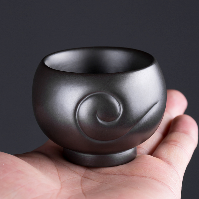 Chiang kai - shek violet arenaceous kung fu tea set to cup double cup hot tea accessories prevention single cup tea bowl