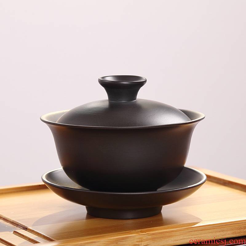 Ronkin manual ceramic household violet arenaceous kung fu tea tea bowl parts size three tureen