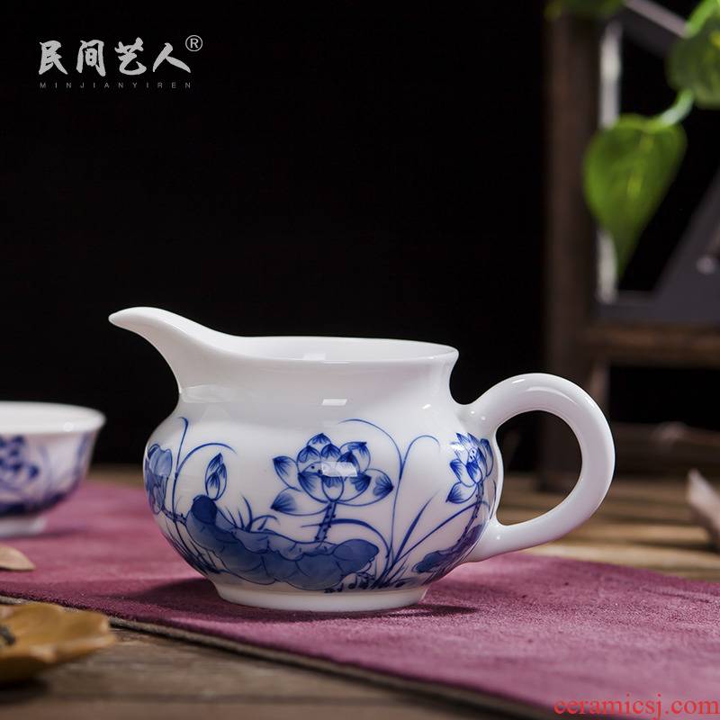 Jingdezhen ceramic fair keller kung fu tea set points and a cup of tea sea hand - made manual lotus tea fair cup
