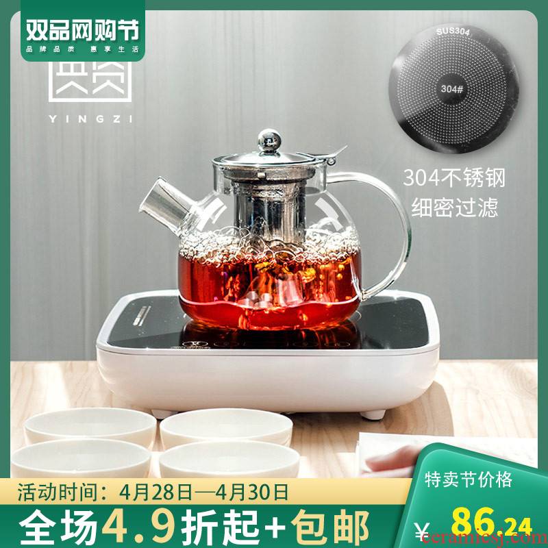 Cooking glass teapot electric TaoLu'm household black tea kettle boil tea filter teapot suit flower tea stove tea set