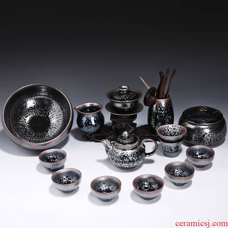 Build one variable kung fu tea set ceramic household small set of tea cups are up with contracted sitting room tureen tea art