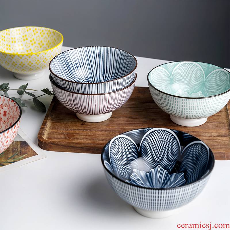 Rice bowls ideas under the glaze color Japanese - style tableware ceramic bowls of household individual students creative small ceramic bowl