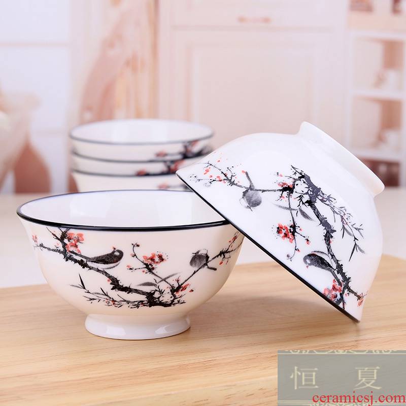 Special microwave ceramic household heating bowl bowl 10 restoring ancient ways to eat the hot ancientry suit Chinese bowl porcelain