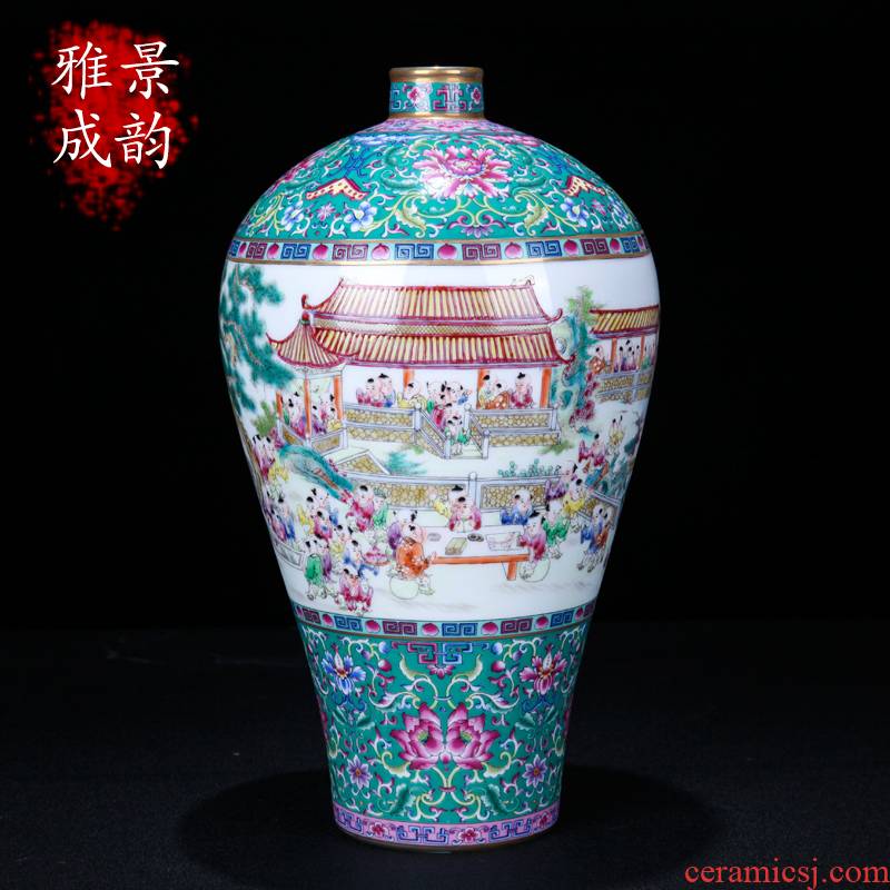 Jingdezhen ceramic paint the ancient philosophers enamel vase of new Chinese style household porcelain sitting room adornment is placed