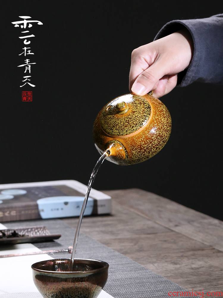 Bank up to burn built lamps of a whole set of teapot teacup household travel portable is suing kung fu tea set temmoku ceramics
