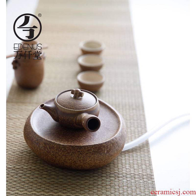 M letters kilowatt/hall coarse pottery creative small pot foster bearing bearing tea pot pot pad play stone tea tray tea tea accessories