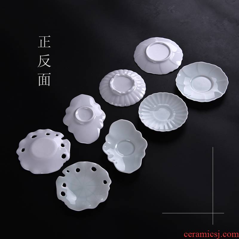 Kung fu tea cup mat mat sample tea cup tea tea cup Kung fu tea accessories white porcelain celadon ceramics