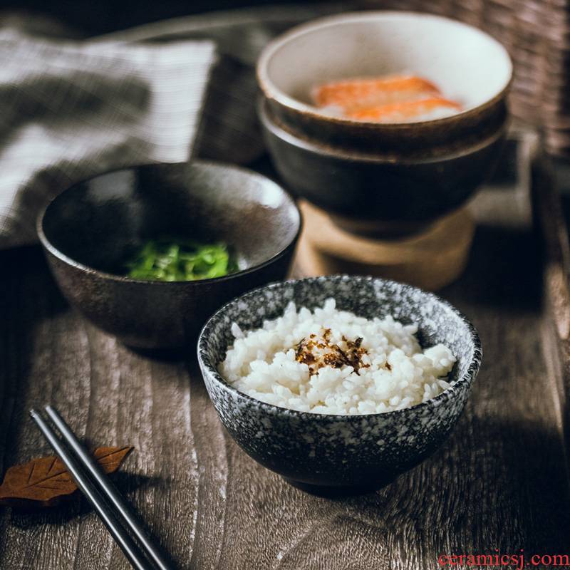 Restoring ancient ways. Japanese rice bowls of household ceramic bowl of beef noodles in soup bowl 4.5 "creative Japanese small dishes tableware suit/