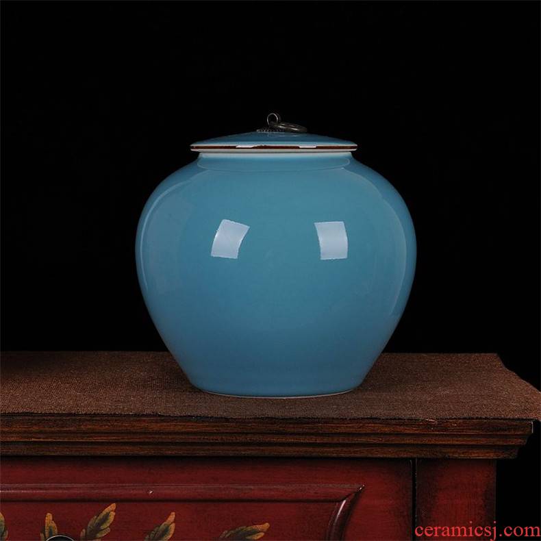Jingdezhen ceramics ceramic blue storage tank caddy fixings home sitting room place hotel kitchen accessories