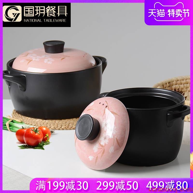 Ceramic sand pot soup household gas sand pot special simmering saucepan gas buner high - capacity casserole pan