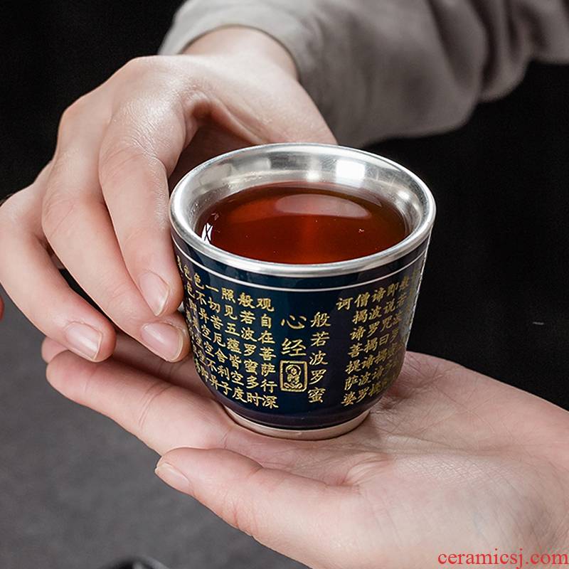 Friends ShangLiu ceramic cups checking silver paint sample tea cup kung fu tea tea cup bowl master cup gift cup