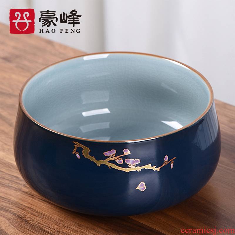 HaoFeng tea to wash to large household writing brush washer water jar washing bowl with ceramic kung fu tea set with parts spare parts for the tea taking