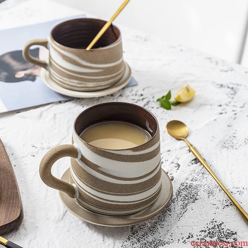 Retro ceramic coffee cup suit creative breakfast cup enrichment cup places to send a cup a coffee cup