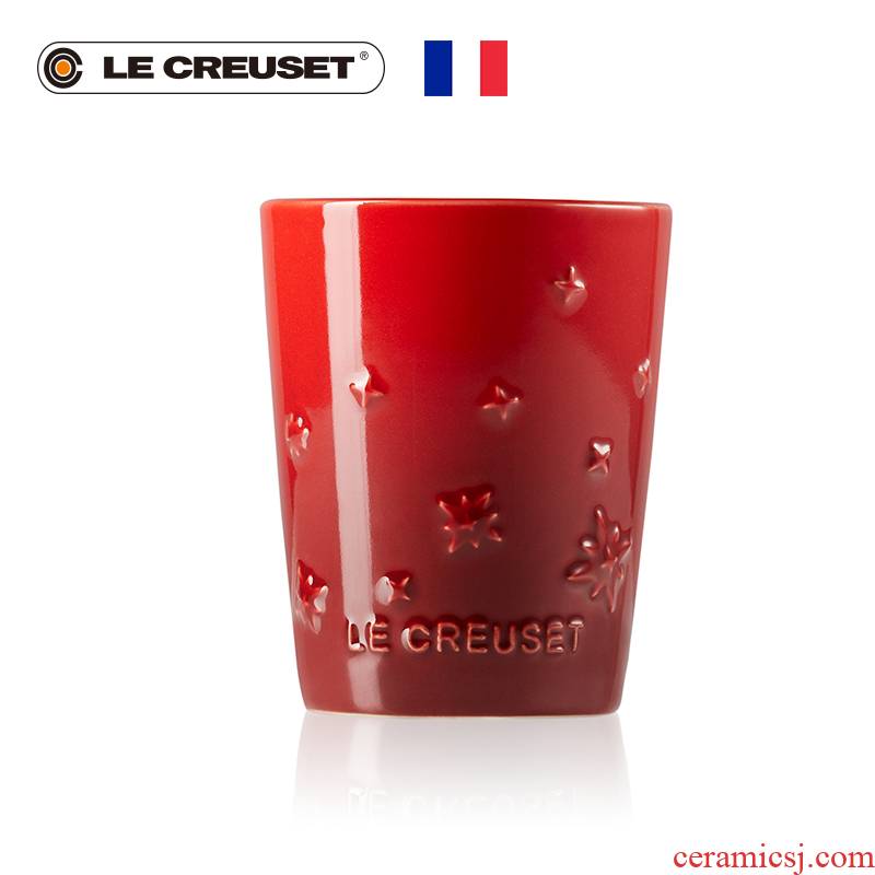 France 's LE CREUSET cool color stoneware Christmas star series 220 ml of flat glass Christmas products