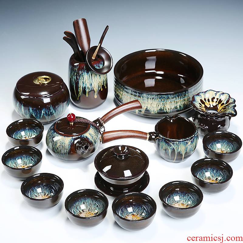 Variable tea set home xi shi pot of red glaze ceramic teapot teacup masterpieces of a complete set of kung fu tea sets