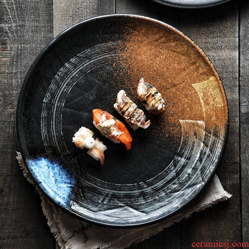 Tao soft creative restaurant with pepper fish head big barbecue ceramic plate king fruit bowl dumpling dish plate