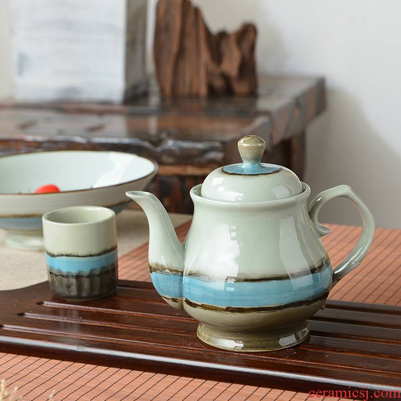 Any new Chinese style ceramic teapot single pot of large - sized cold cup suit flower pot kettle high - temperature large capacity