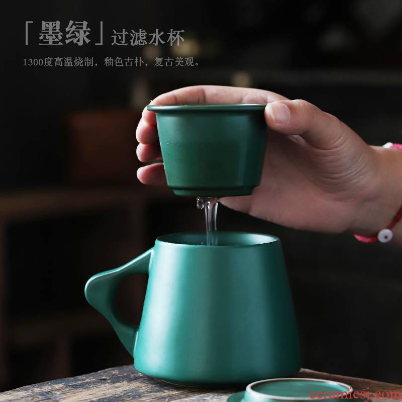 ShangYan glass ceramic cups office with filtration separation tank tea tea cup creative mark cup