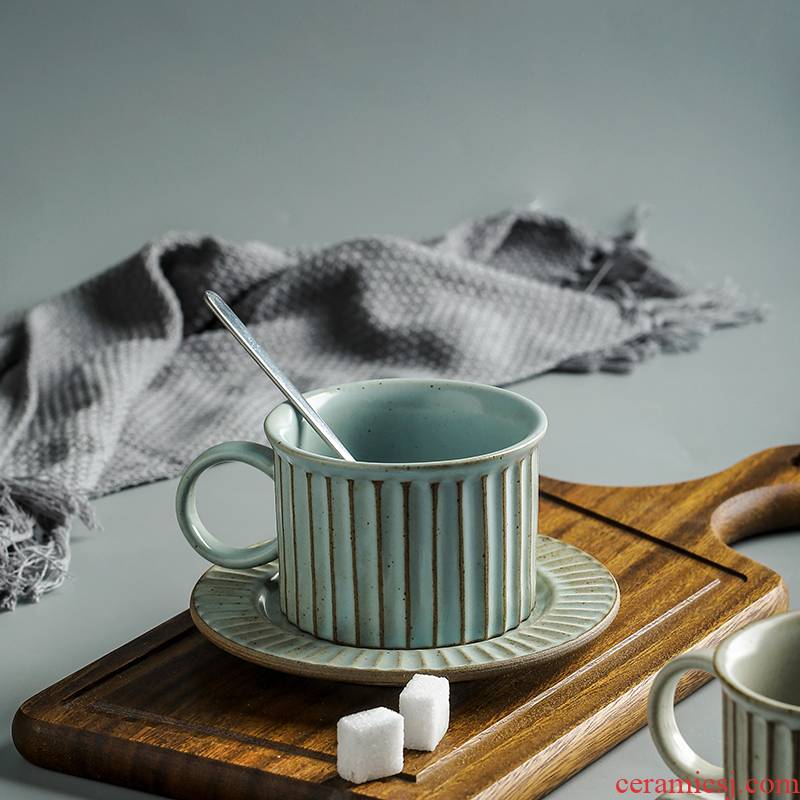 Ancient bo checking ceramic coffee cups and saucers contracted wind restoring Ancient ways mugs creative household afternoon tea coffee cup set