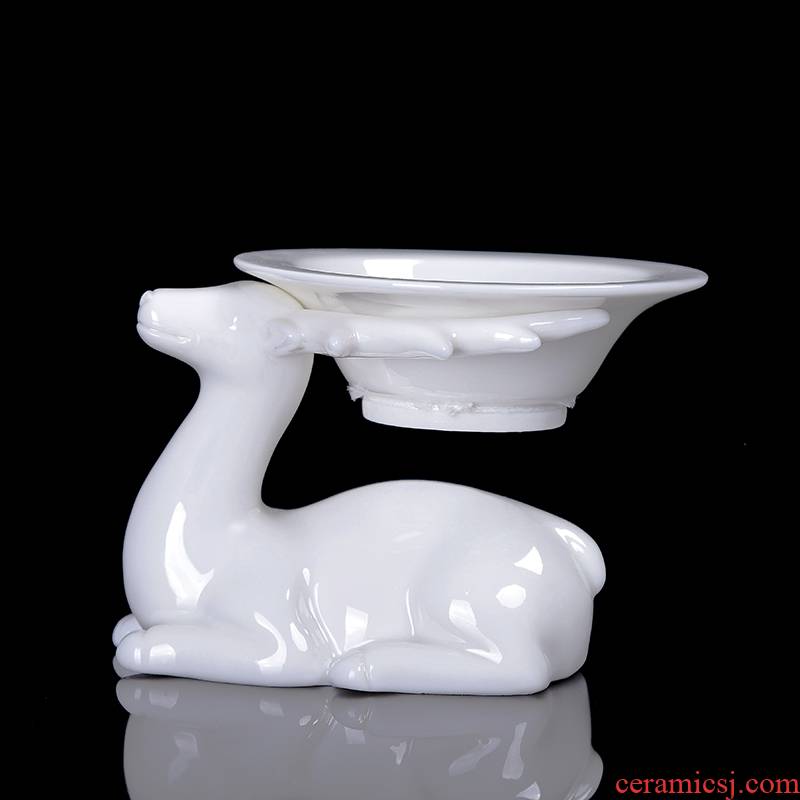Friend is jade porcelain ceramic filter group, kung fu tea tea tea tea tea accessories filter tea pet furnishing articles