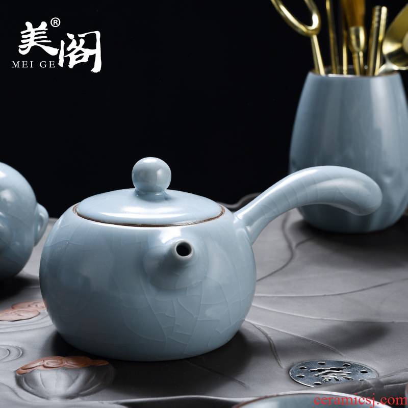 Beauty cabinet home side of your up teapot kung fu tea set on the ceramics up with a pot of two cups of a teapot