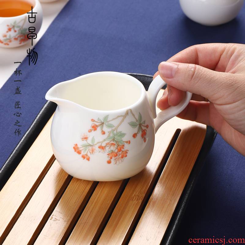 Jade porcelain dehua ceramic fair keller kung fu tea family tea sea high tea is white porcelain and a cup of tea accessories