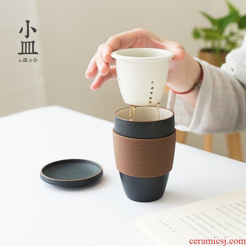 Small dish make tea cup tea separation ceramic with filter office household custom and tea cups