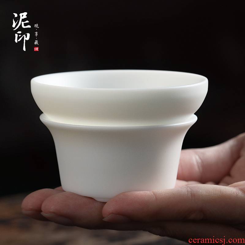 Mud seal harmony) filter creative white porcelain tea tea filter good kung fu tea tea accessories tea strainer