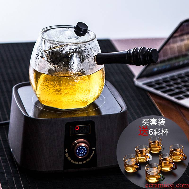 Hammer high temperature heat - resistant glass boiled tea filter remove steaming kettle side the ebony teapot tea TaoLu household electricity