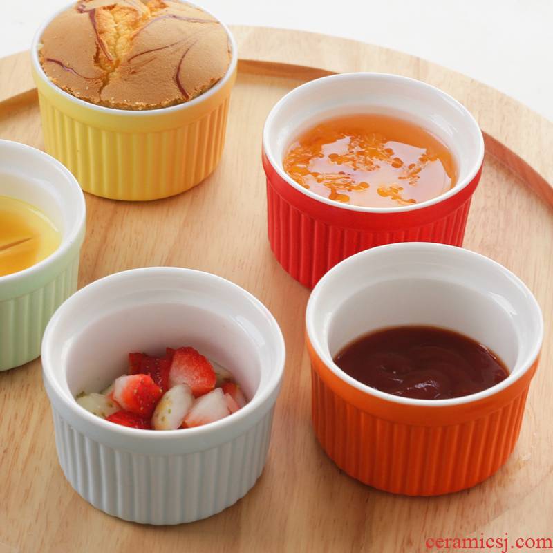 Sweet candy color shu she ceramic bowl of mini baking oven mould jelly pudding cup dessert bowl of egg