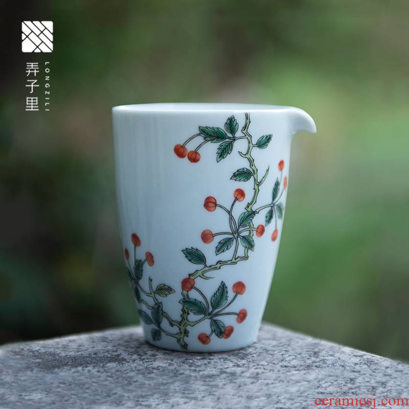 Made in jingdezhen kung fu tea sets and tea cup large capacity manual hand - Made ancient old alum red cherry fair keller