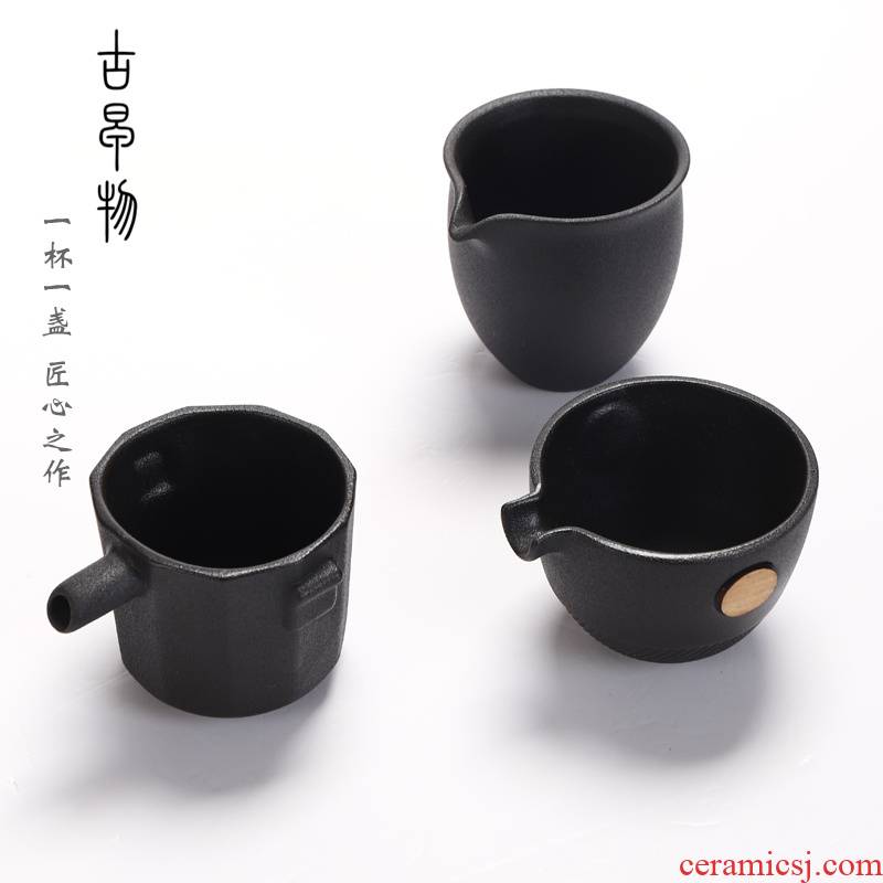 Zen wind black stone fair keller of black tea ware glaze points Japanese contracted kung fu tea tea sea home coarse pottery