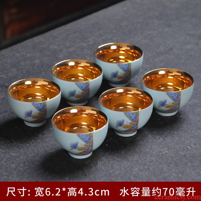 Blue and white porcelain household anti kung fu tea cup hot tea cup small single cup tea cup single master cup ceramic sample tea cup